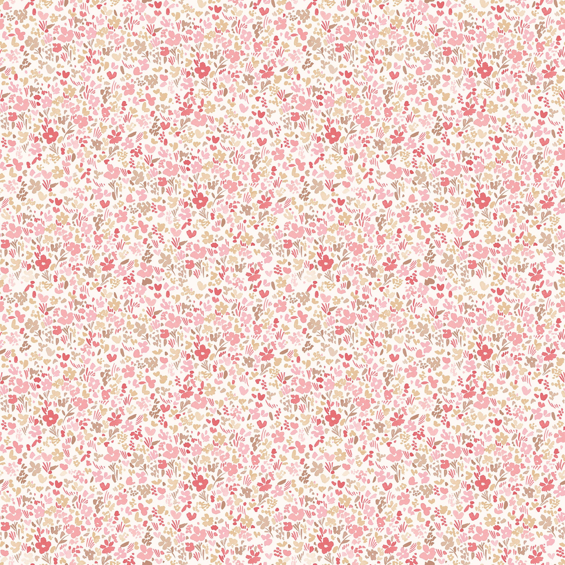 Mini Mod Floral Cranberry/Tan Wallpaper from the Small Prints Collection by Galerie Wallcoverings