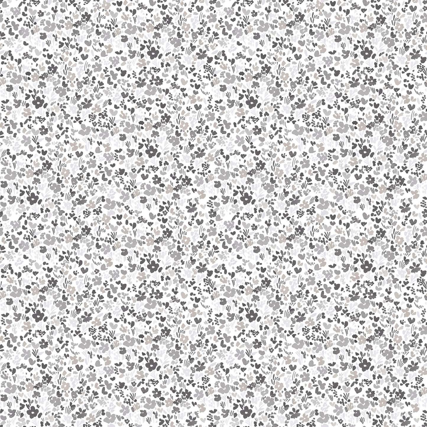 Mini Mod Floral Grey/Black Wallpaper from the Small Prints Collection by Galerie Wallcoverings