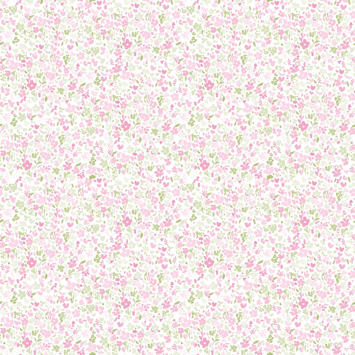Mini Mod Floral Pink/Green Wallpaper from the Small Prints Collection by Galerie Wallcoverings