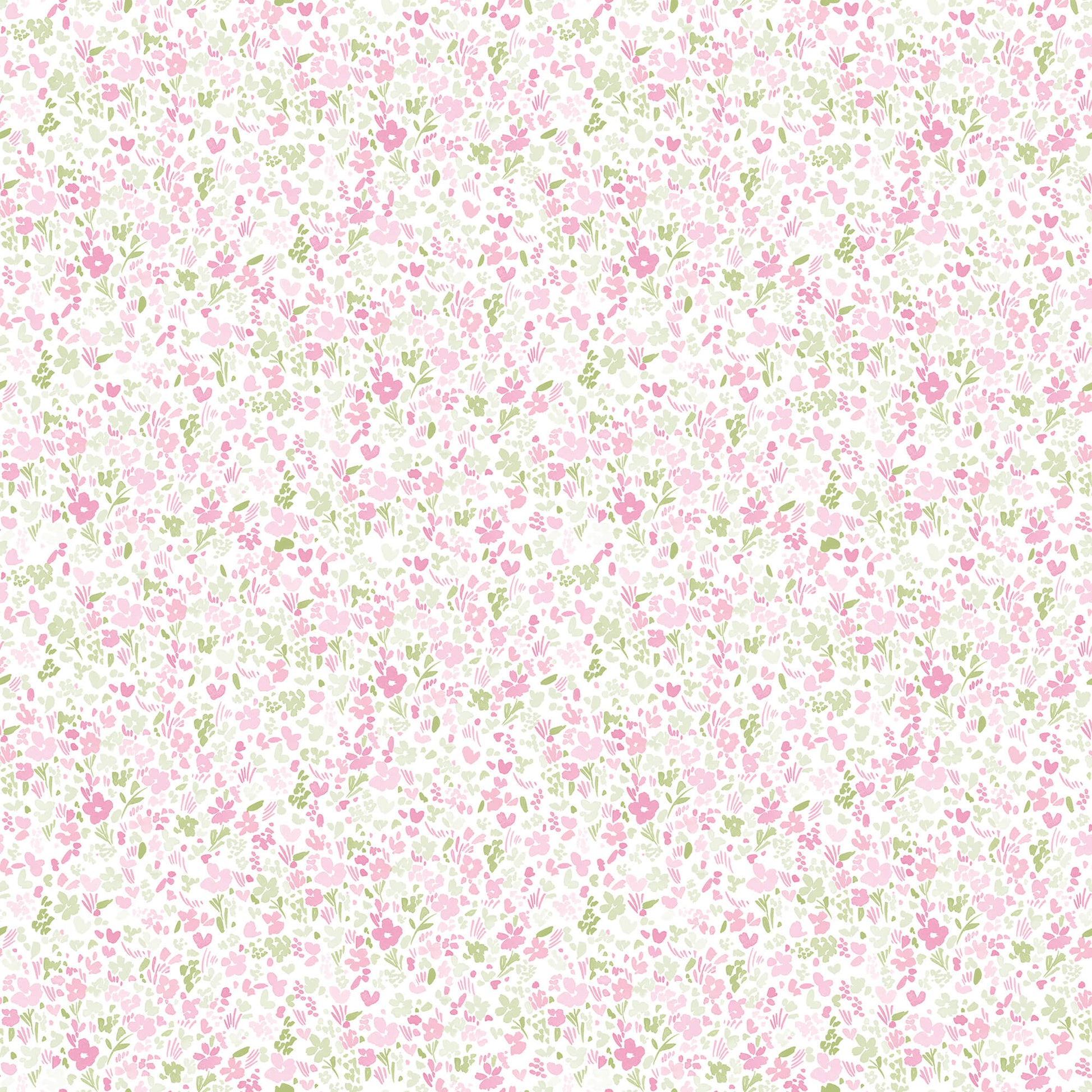 Mini Mod Floral Pink/Green Wallpaper from the Small Prints Collection by Galerie Wallcoverings