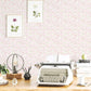Mini Mod Floral Pink/Green Wallpaper from the Small Prints Collection by Galerie Wallcoverings