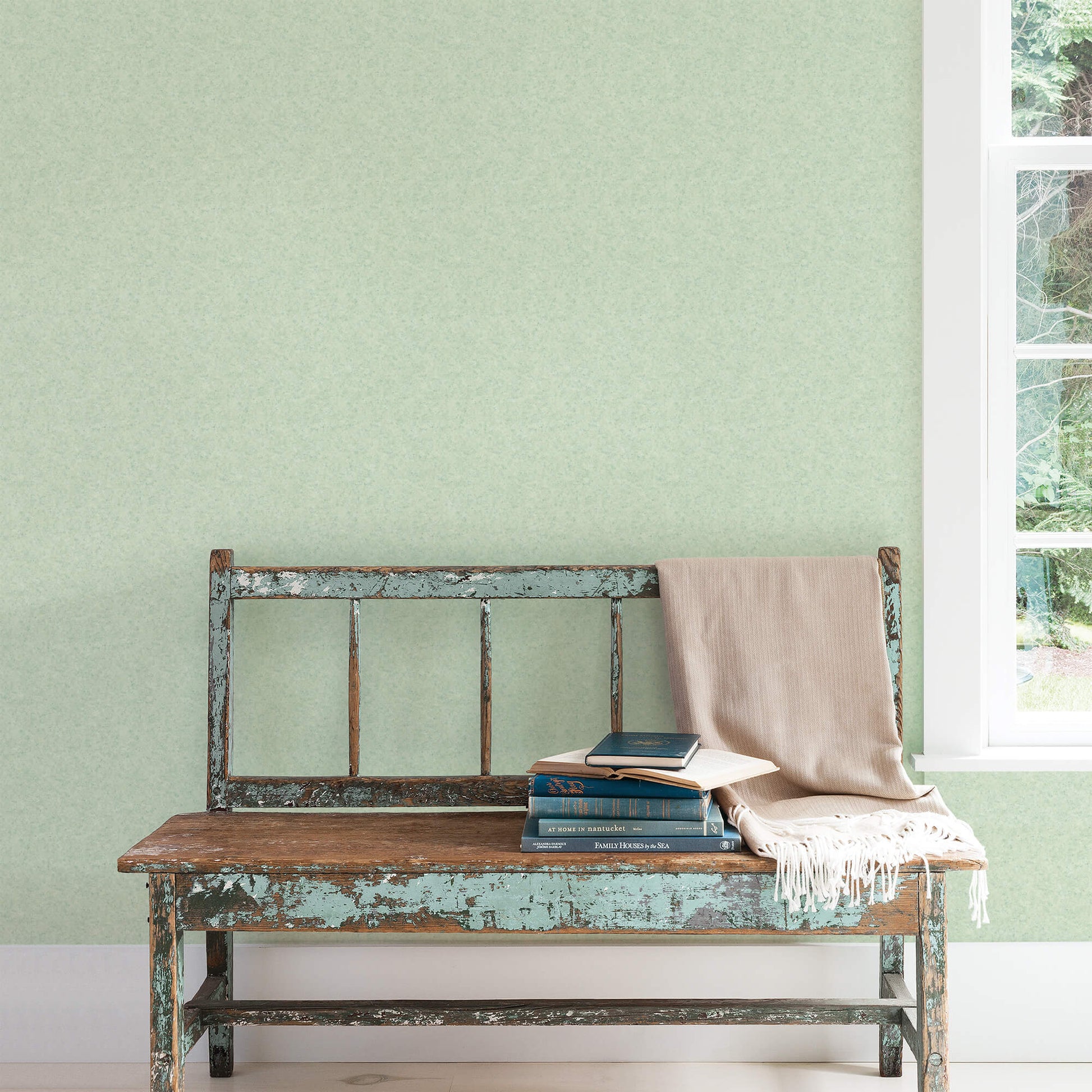 Mini Texture Green/Blue Wallpaper from the Small Prints Collection by Galerie Wallcoverings
