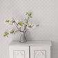 Ogee Floral Black/Grey Wallpaper from the Small Prints Collection by Galerie Wallcoverings