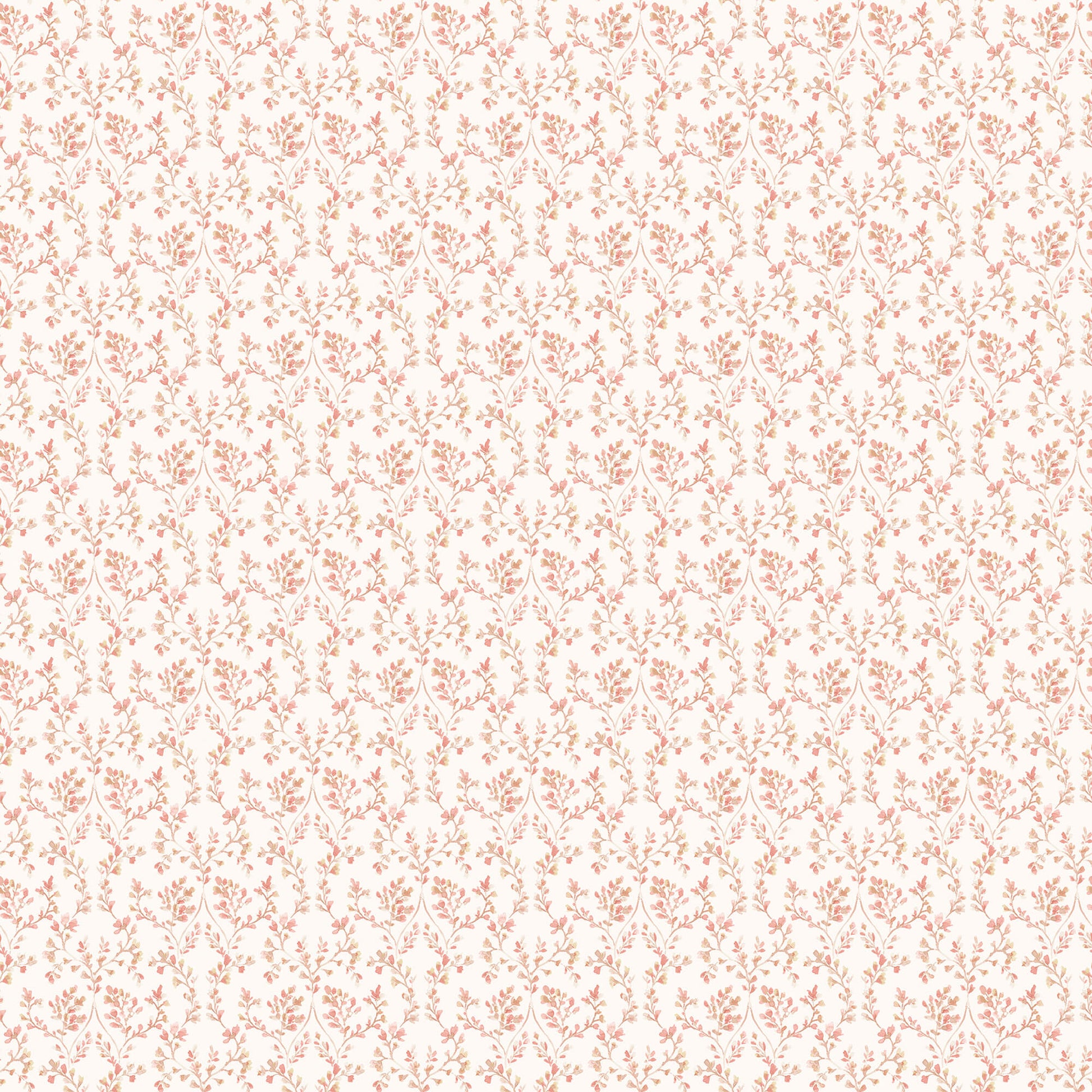 sample ogee floral cranberry tan wallpaper from the small prints collection by galerie wallcoverings 1