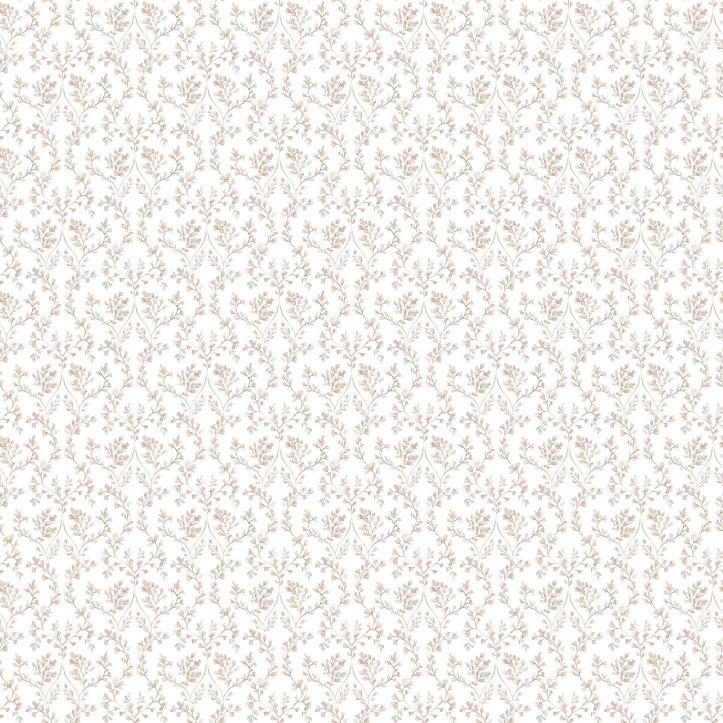 Ogee Floral Taupe Wallpaper from the Small Prints Collection by Galerie Wallcoverings