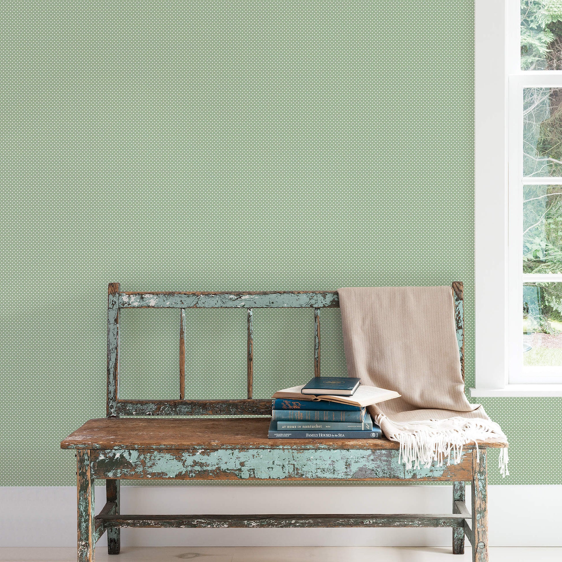 Shell Top Emerald Wallpaper from the Small Prints Collection by Galerie Wallcoverings