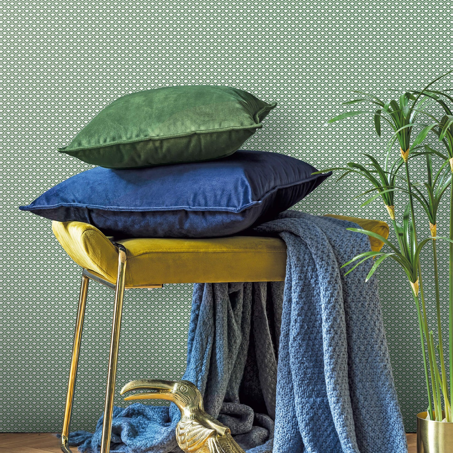 Shell Top Emerald Wallpaper from the Small Prints Collection by Galerie Wallcoverings