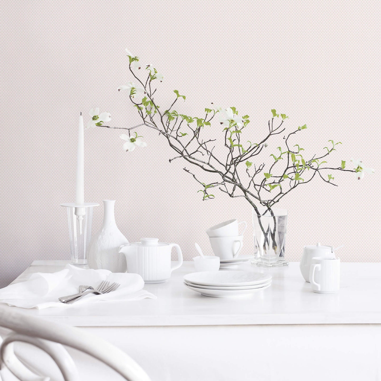 Tiny Tulip Pink/Green Wallpaper from the Small Prints Collection by Galerie Wallcoverings