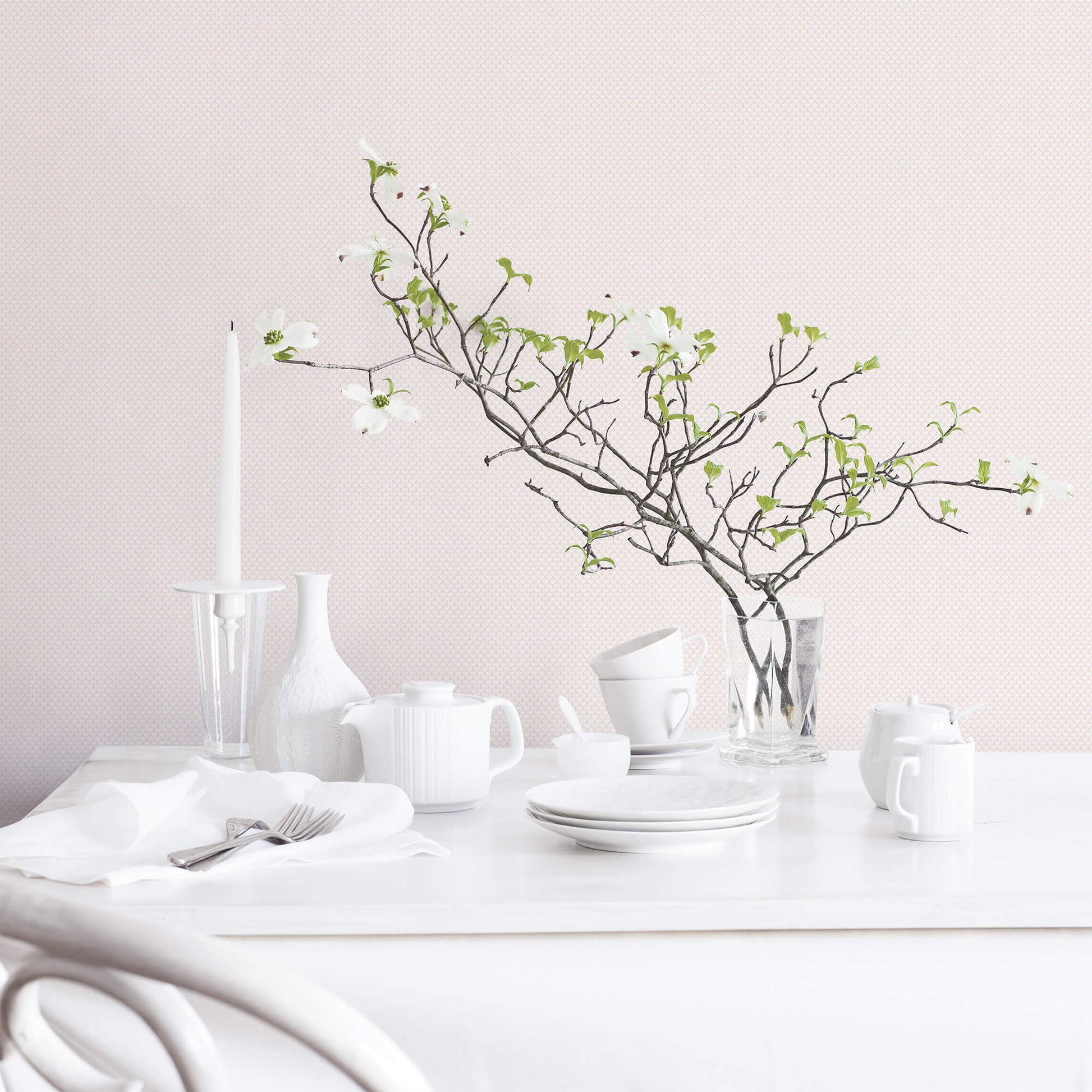 Tiny Tulip Pink/Green Wallpaper from the Small Prints Collection by Galerie Wallcoverings