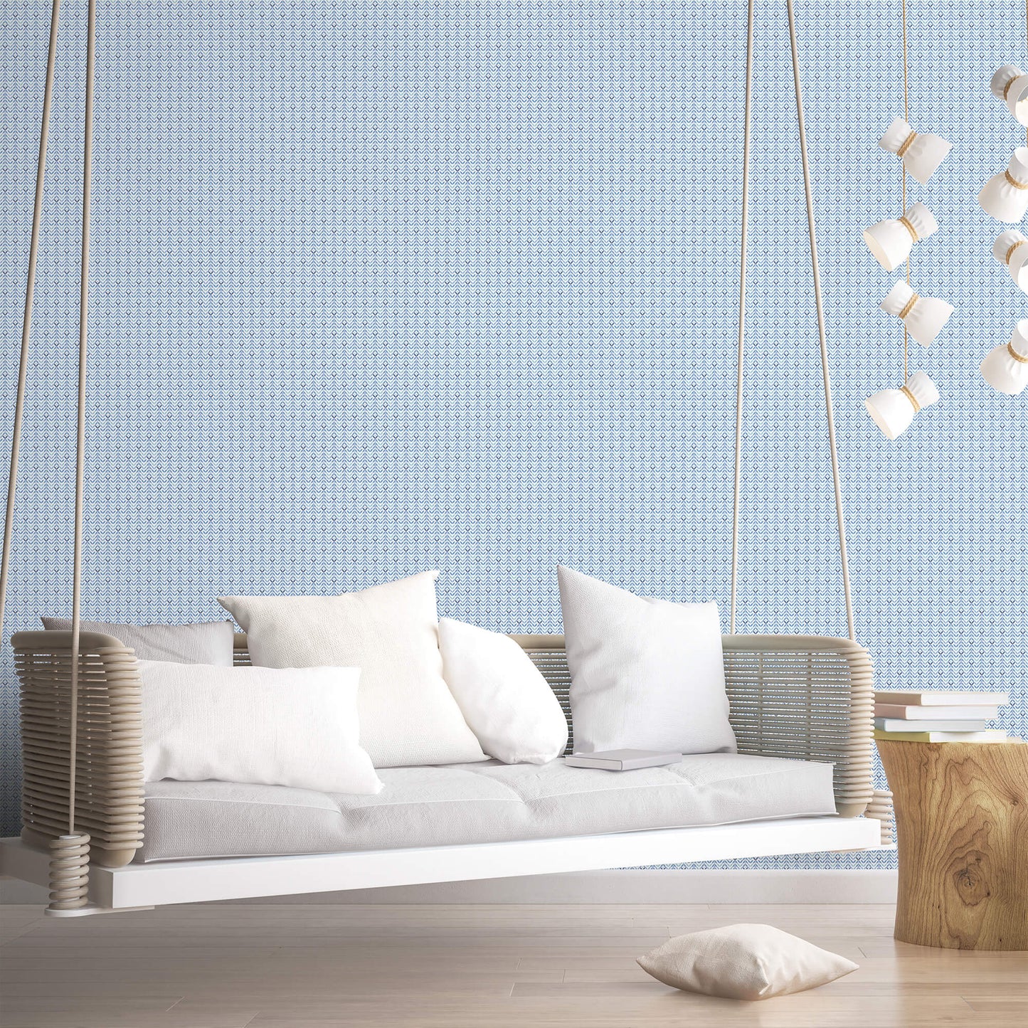 Tulip Flip Blue/Mint Wallpaper from the Small Prints Collection by Galerie Wallcoverings