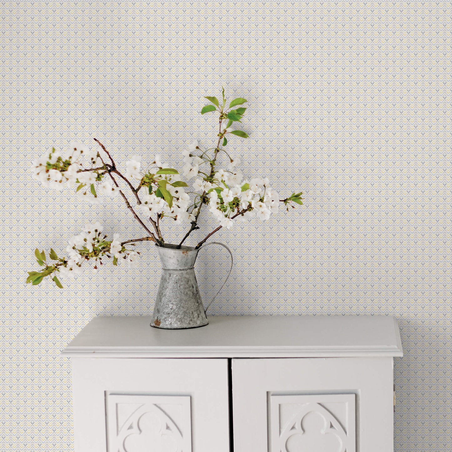Tulip Flip Yellow/Grey Wallpaper from the Small Prints Collection by Galerie Wallcoverings
