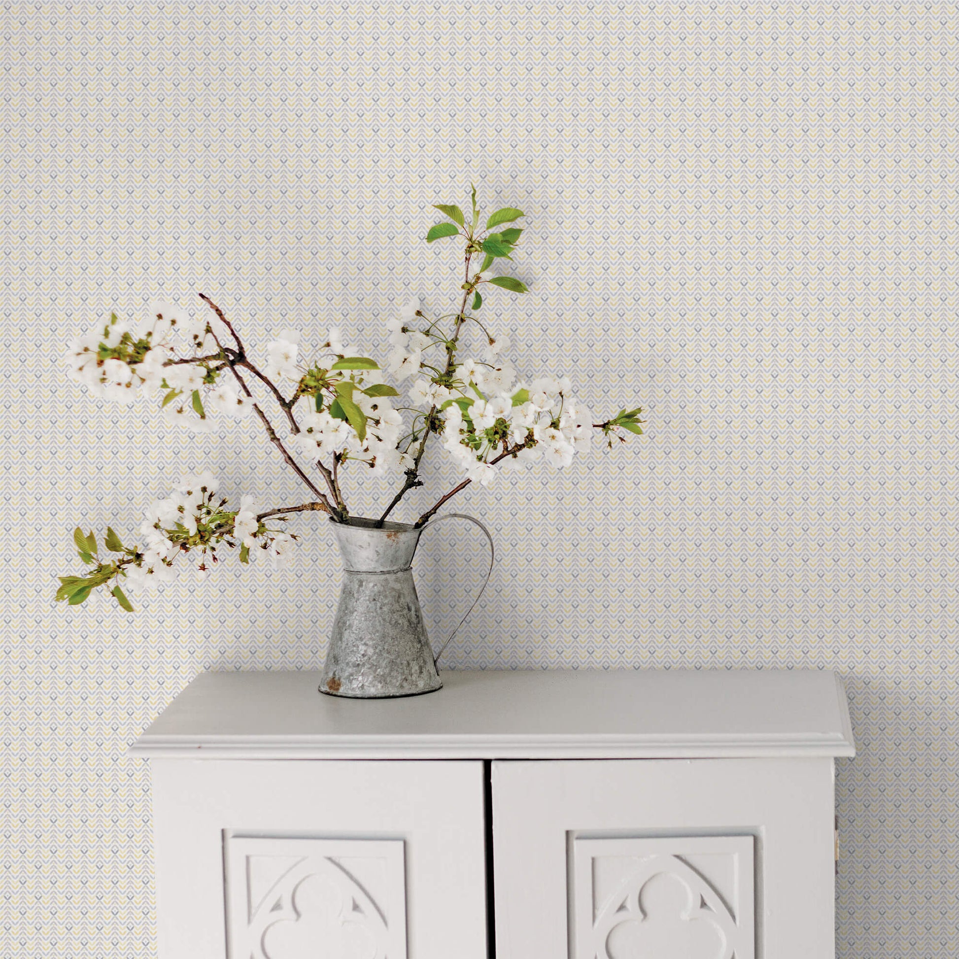 Tulip Flip Yellow/Grey Wallpaper from the Small Prints Collection by Galerie Wallcoverings