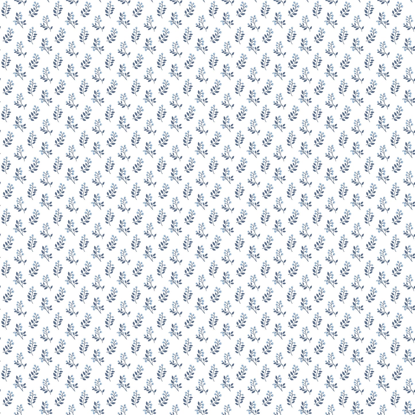 Vintage Bud Blue/Navy Wallpaper from the Small Prints Collection by Galerie Wallcoverings