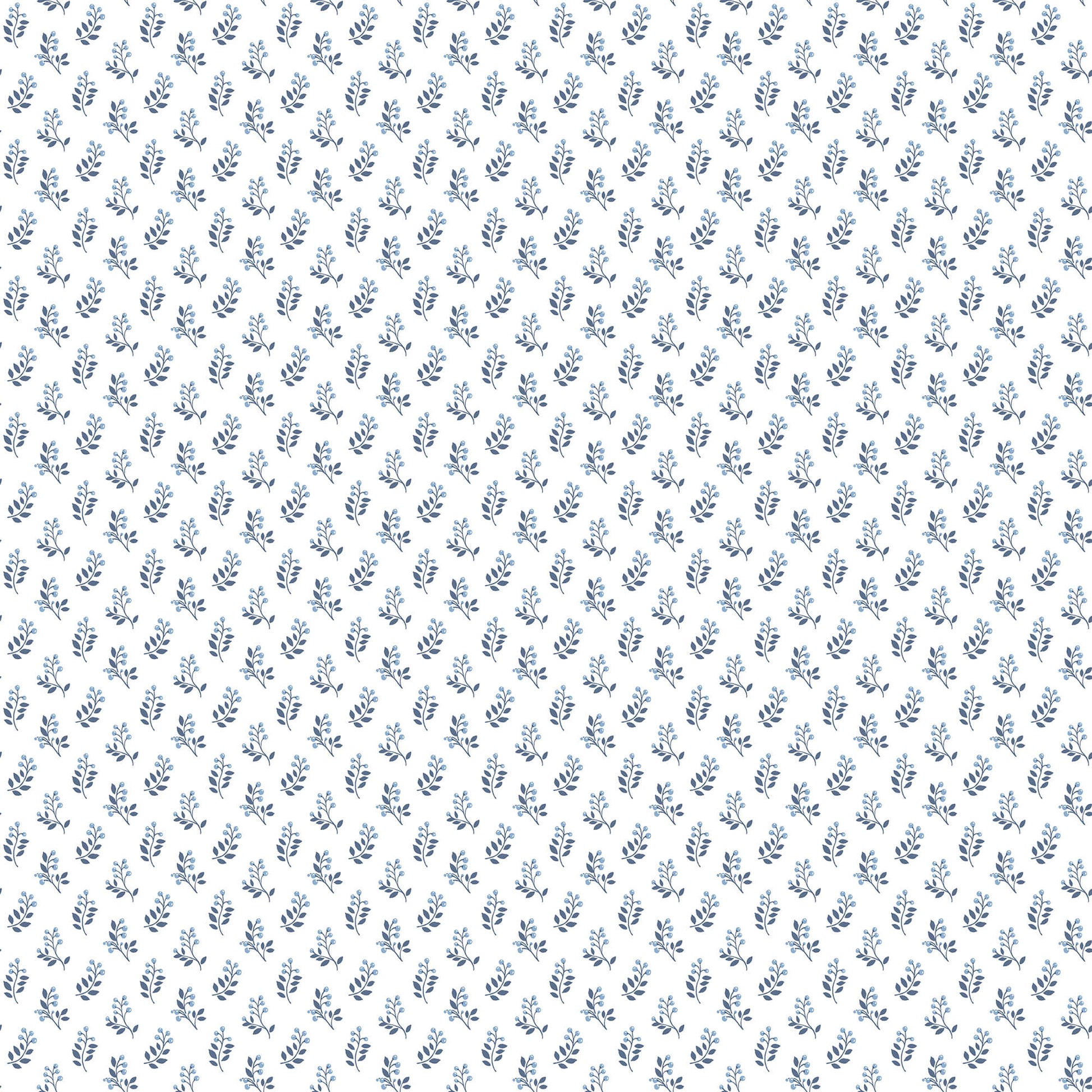 Vintage Bud Blue/Navy Wallpaper from the Small Prints Collection by Galerie Wallcoverings