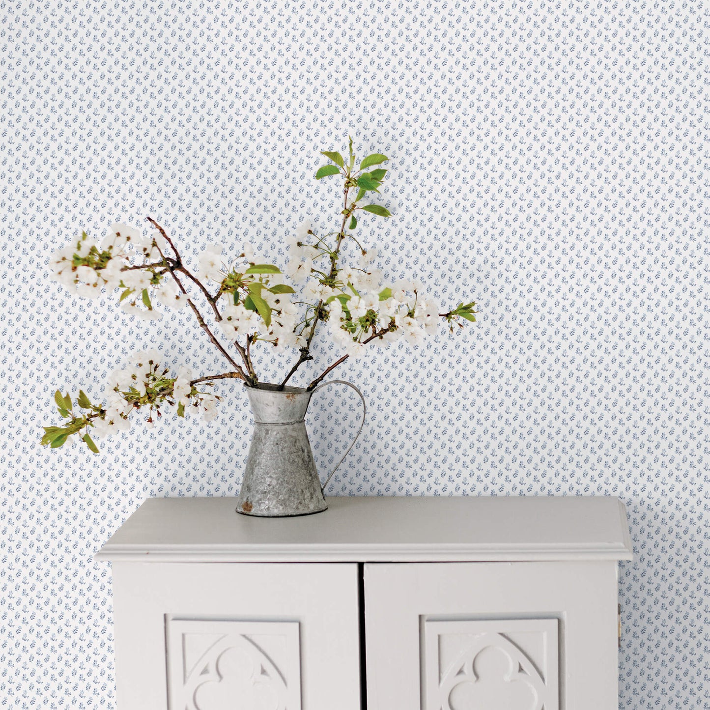 Vintage Bud Blue/Navy Wallpaper from the Small Prints Collection by Galerie Wallcoverings