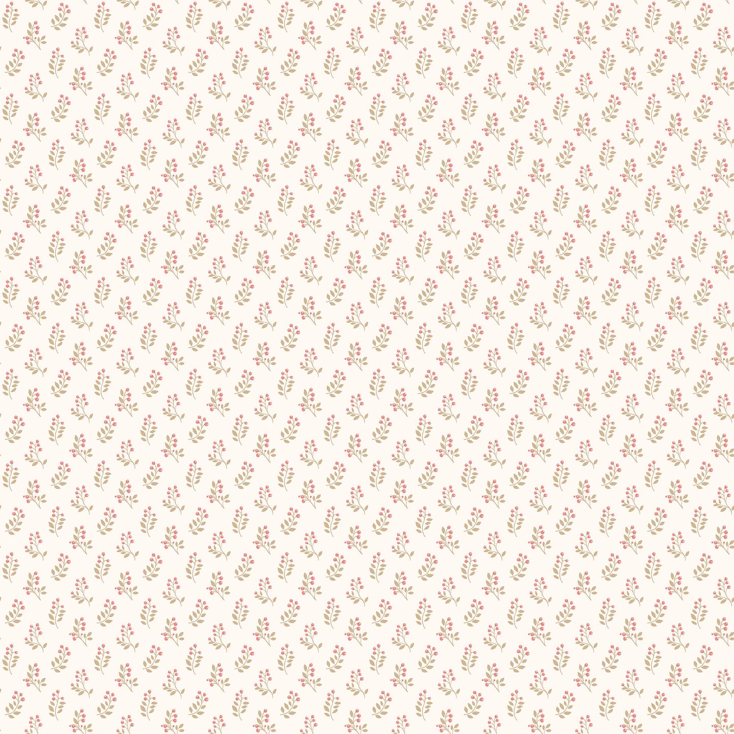 Vintage Bud Cranberry/Tan Wallpaper from the Small Prints Collection by Galerie Wallcoverings