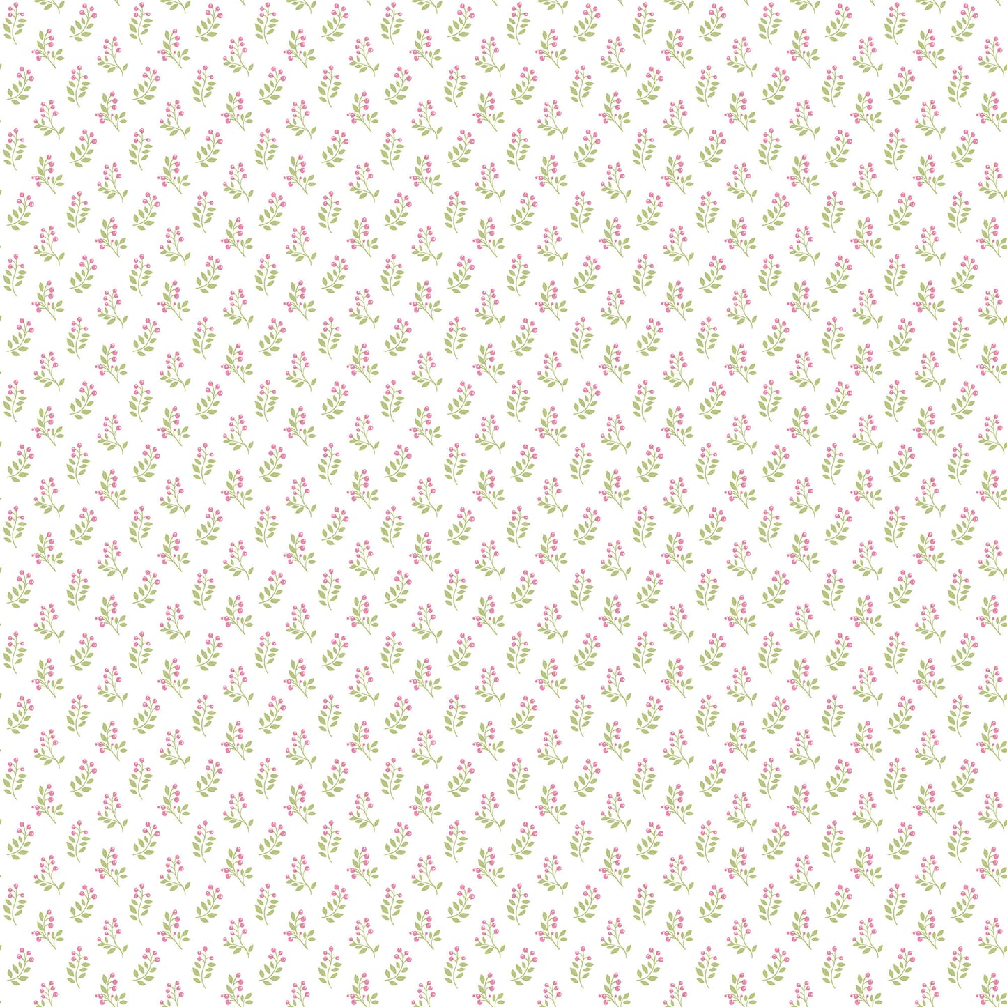 Vintage Bud Pink/Green Wallpaper from the Small Prints Collection by Galerie Wallcoverings