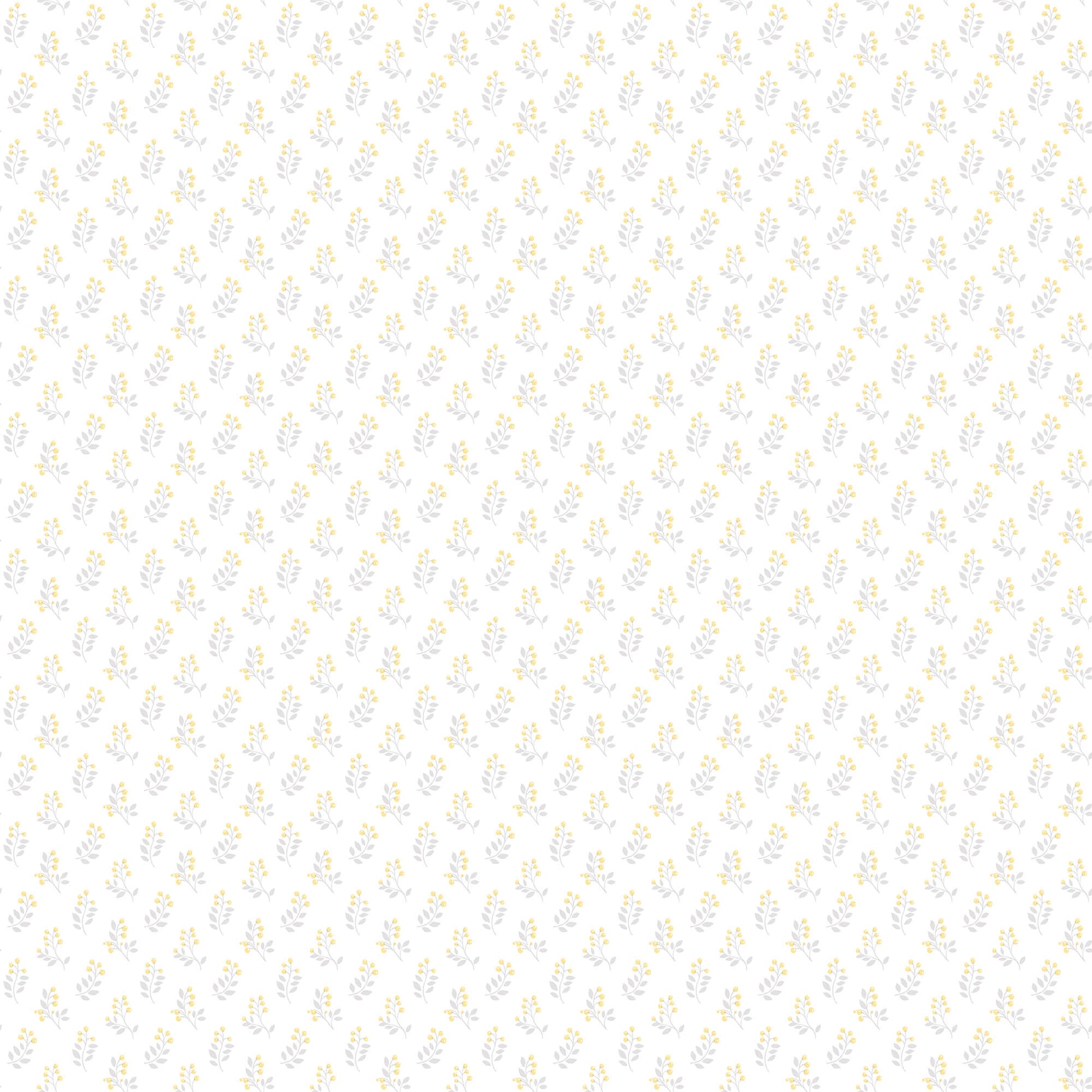 Vintage Bud Yellow/Grey Wallpaper from the Small Prints Collection by Galerie Wallcoverings
