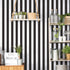 Awning Stripe Black Wallpaper from the Just Kitchens Collection by Galerie Wallcoverings