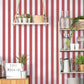 Awning Stripe Red Wallpaper from the Just Kitchens Collection by Galerie Wallcoverings
