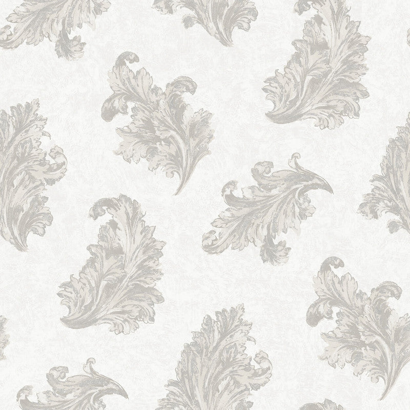 Sample Acanthus Wallpaper in Silver Grey