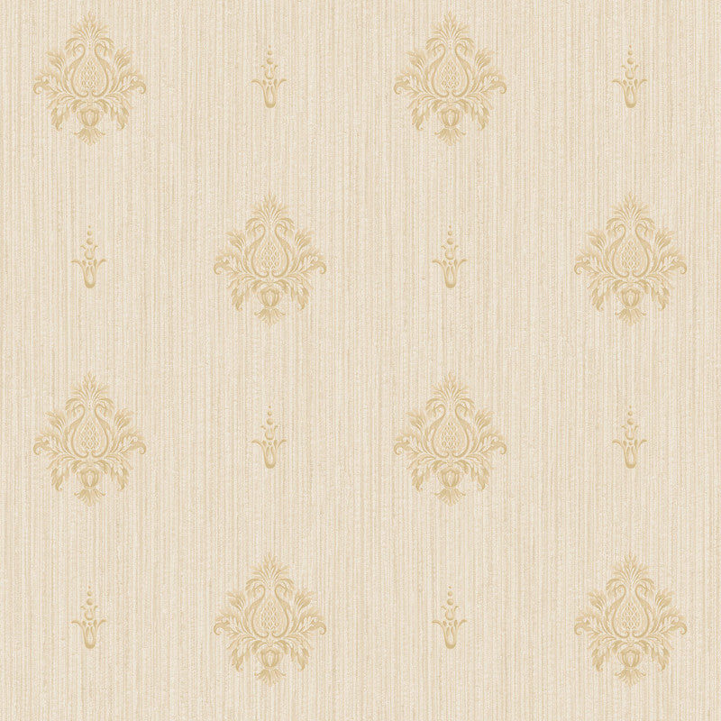 Sample Italian Motif Wallpaper in Cream/Beige/Gold