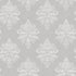 Sample Medallion Damask Wallpaper in Silver Grey/White