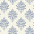 Sample Medallion Damask Wallpaper in Blue/White