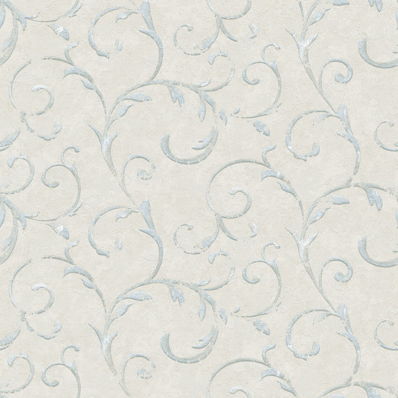 Sample Palazzo Scroll Wallpaper in Blue