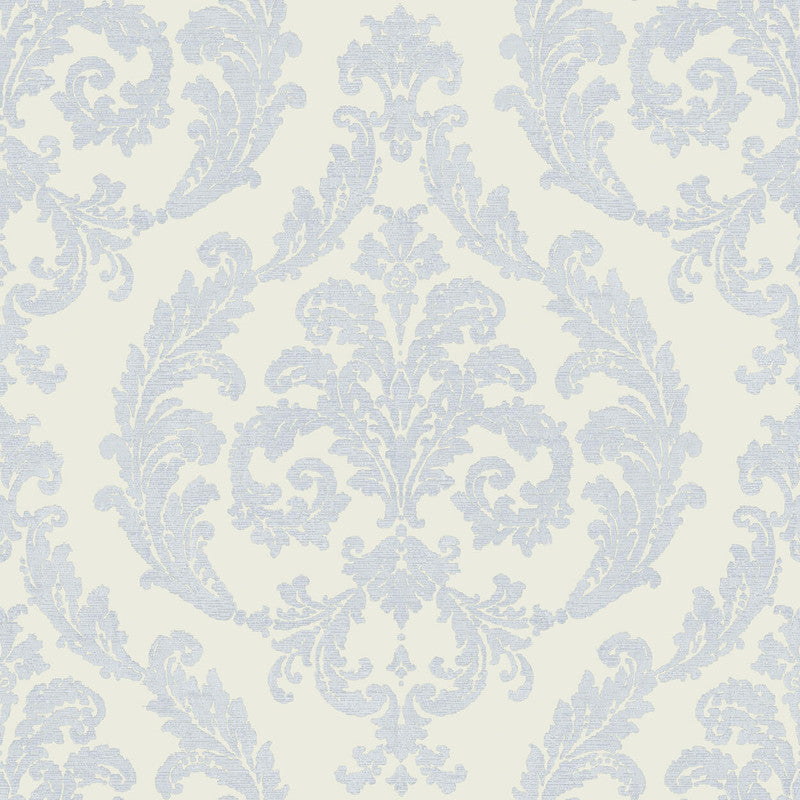 Sample Silk Damask Wallpaper in Blue