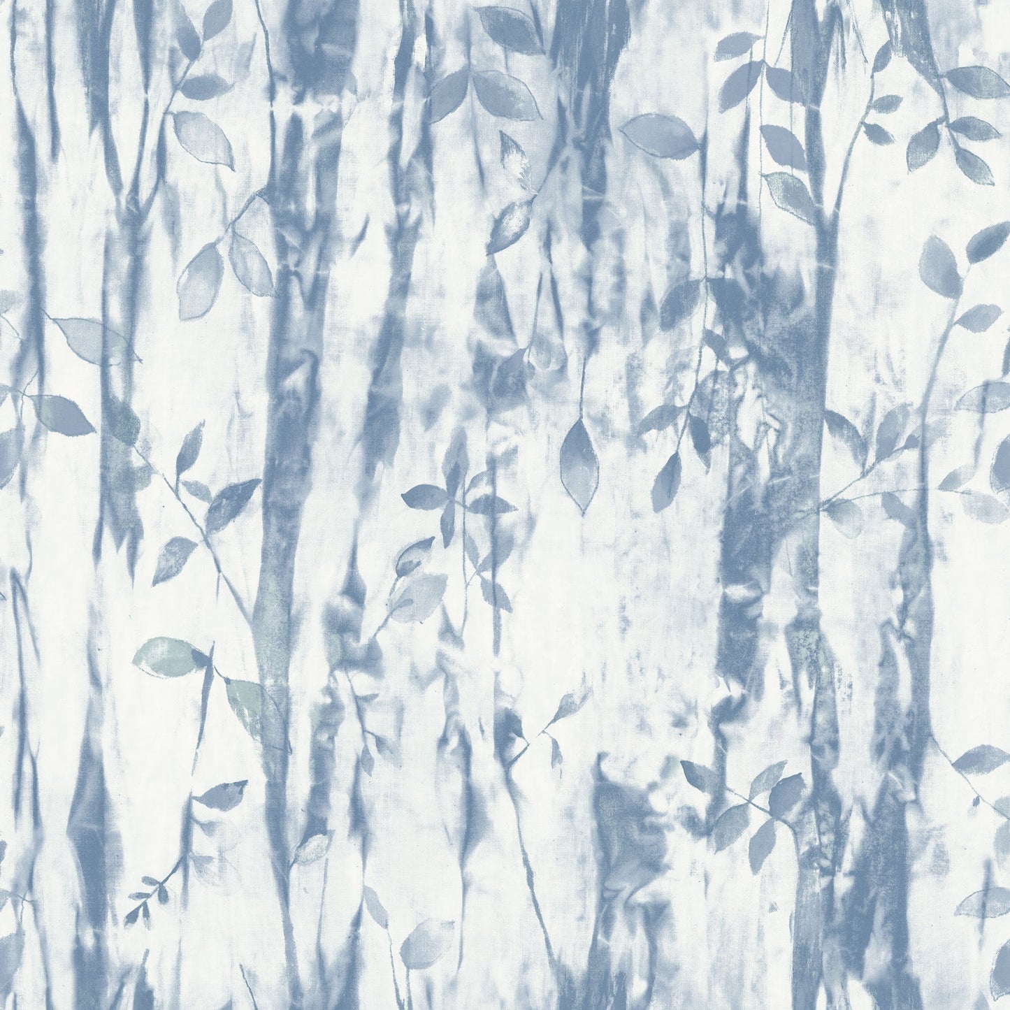 Batik Leaves Blue Wallpaper from the Atmosphere Collection by Galerie Wallcoverings