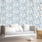 Batik Leaves Blue Wallpaper from the Atmosphere Collection by Galerie Wallcoverings