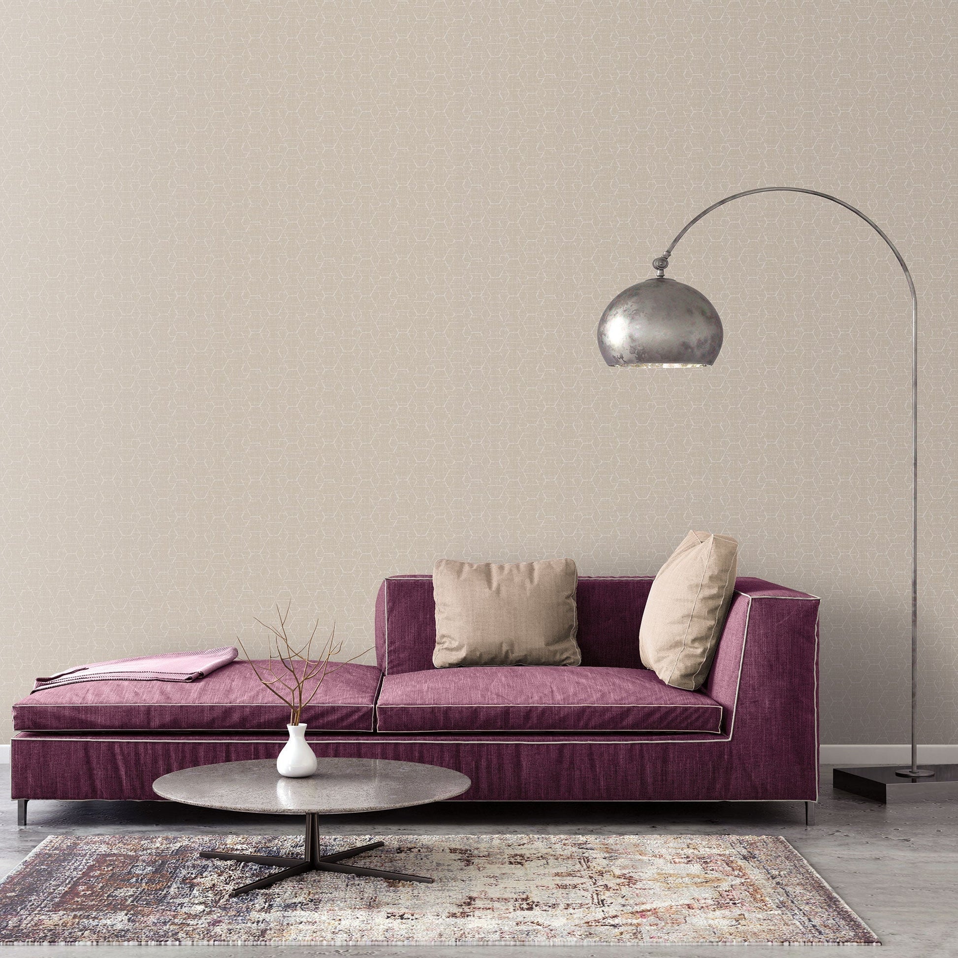 Hextex Beige Wallpaper from the Atmosphere Collection by Galerie Wallcoverings