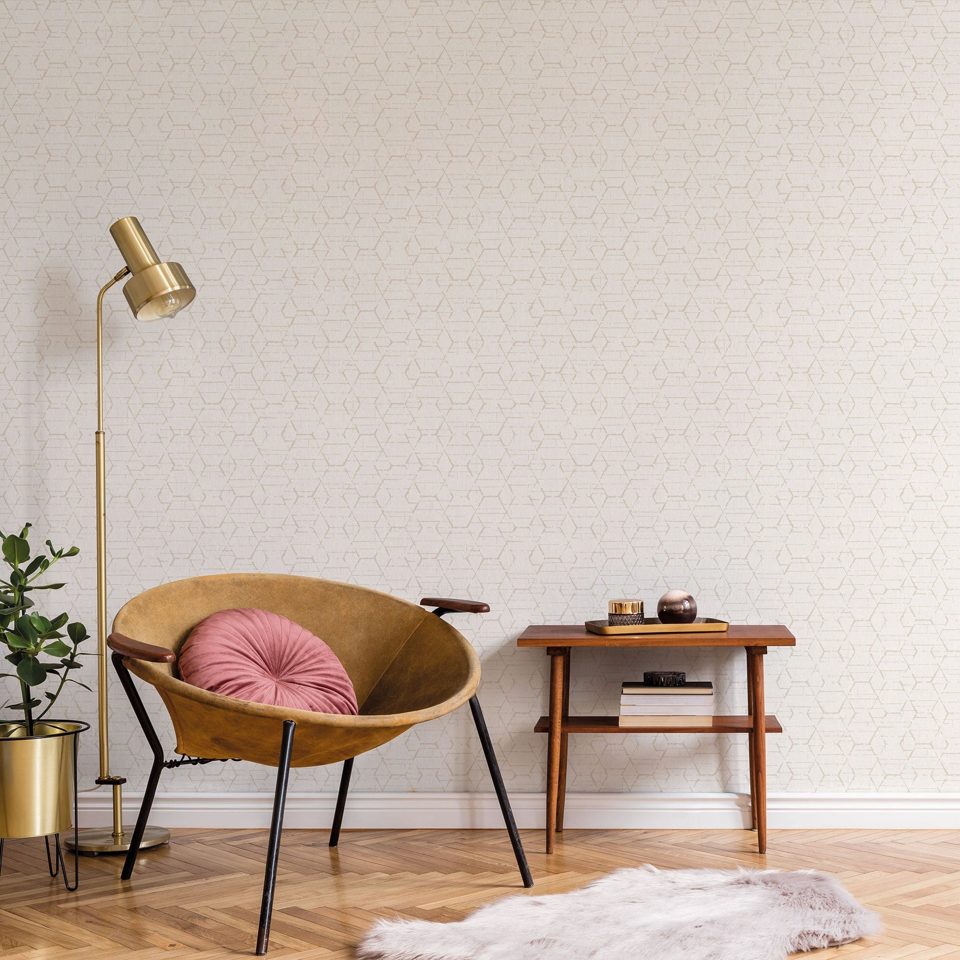 Hextex Taupe Wallpaper from the Atmosphere Collection by Galerie Wallcoverings