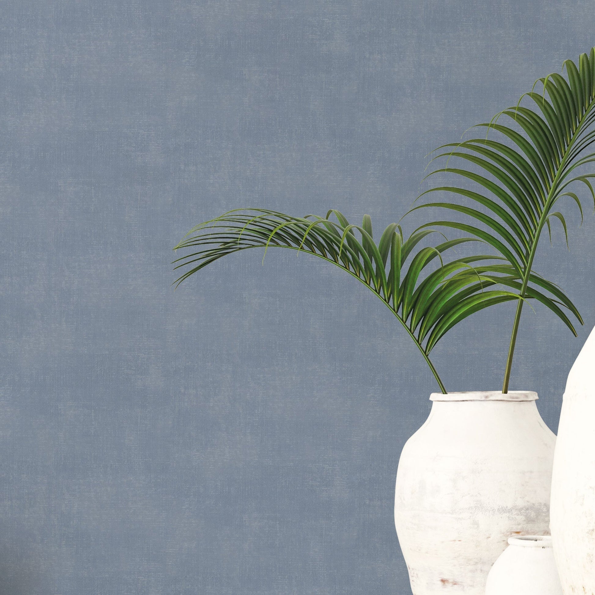 Metallic Linen Blue Wallpaper from the Atmosphere Collection by Galerie Wallcoverings