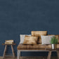 Metallic Linen Navy Wallpaper from the Atmosphere Collection by Galerie Wallcoverings