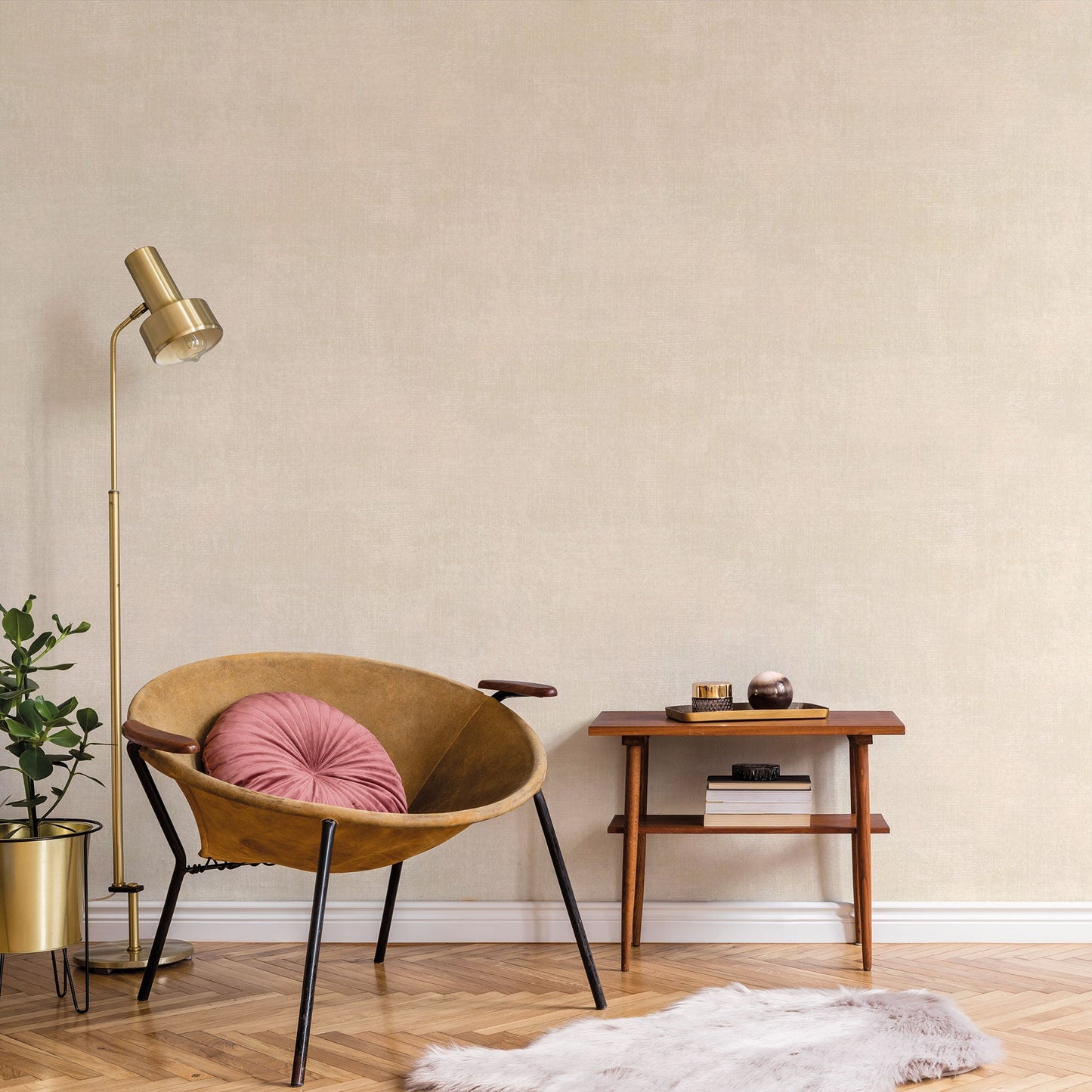 Metallic Linen Taupe Wallpaper from the Atmosphere Collection by Galerie Wallcoverings