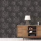 Mystic Floral Charcoal Wallpaper from the Atmosphere Collection by Galerie Wallcoverings