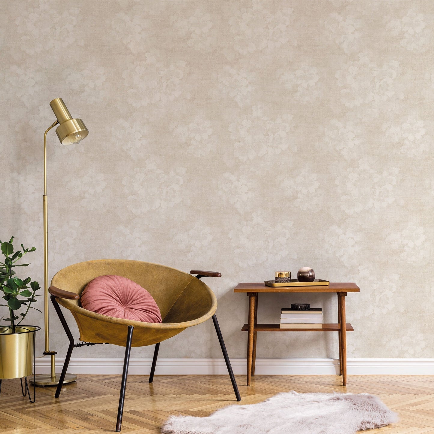 Mystic Floral Taupe Wallpaper from the Atmosphere Collection by Galerie Wallcoverings