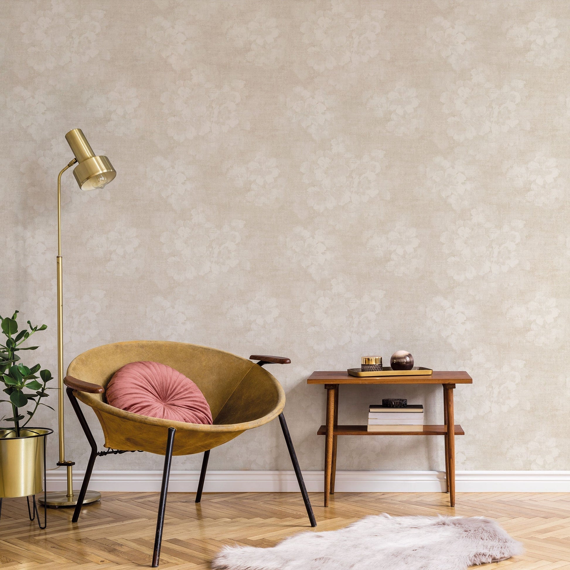 Mystic Floral Taupe Wallpaper from the Atmosphere Collection by Galerie Wallcoverings