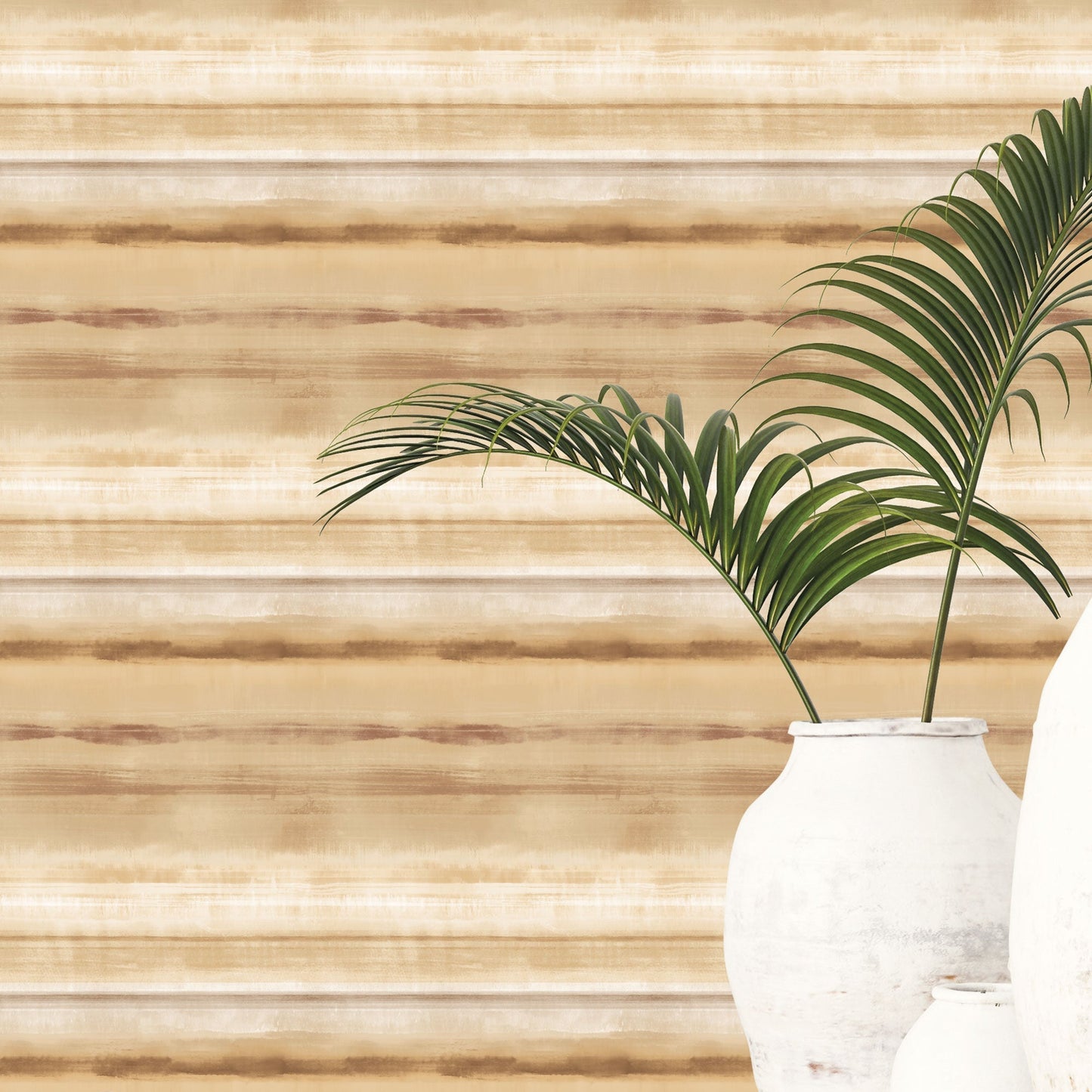 Skye Stripe Ochre Wallpaper from the Atmosphere Collection by Galerie Wallcoverings