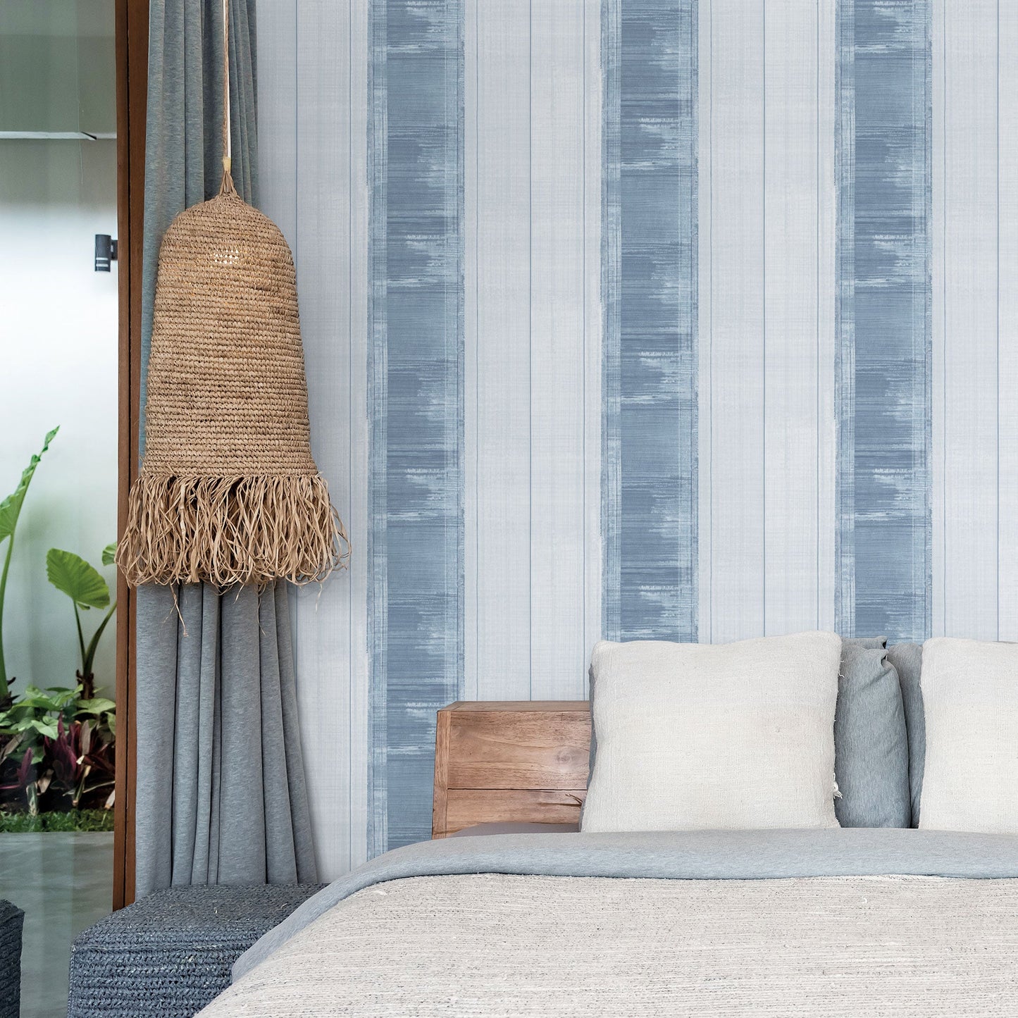 Sublime Stripe Blue Wallpaper from the Atmosphere Collection by Galerie Wallcoverings