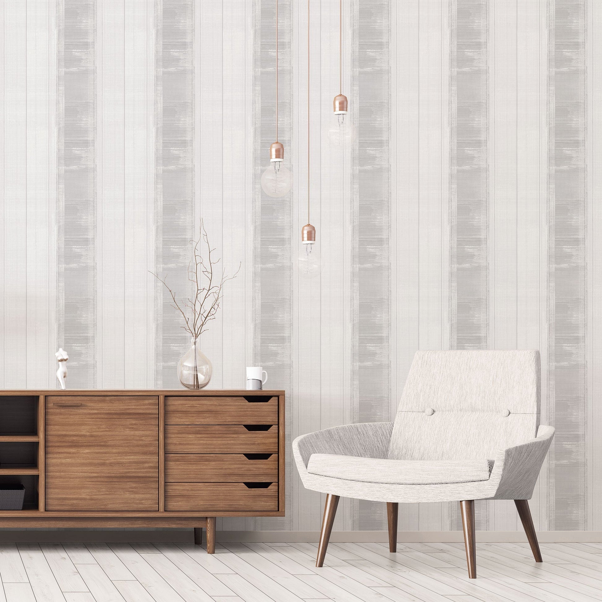 Sublime Stripe Grey Wallpaper from the Atmosphere Collection by Galerie Wallcoverings