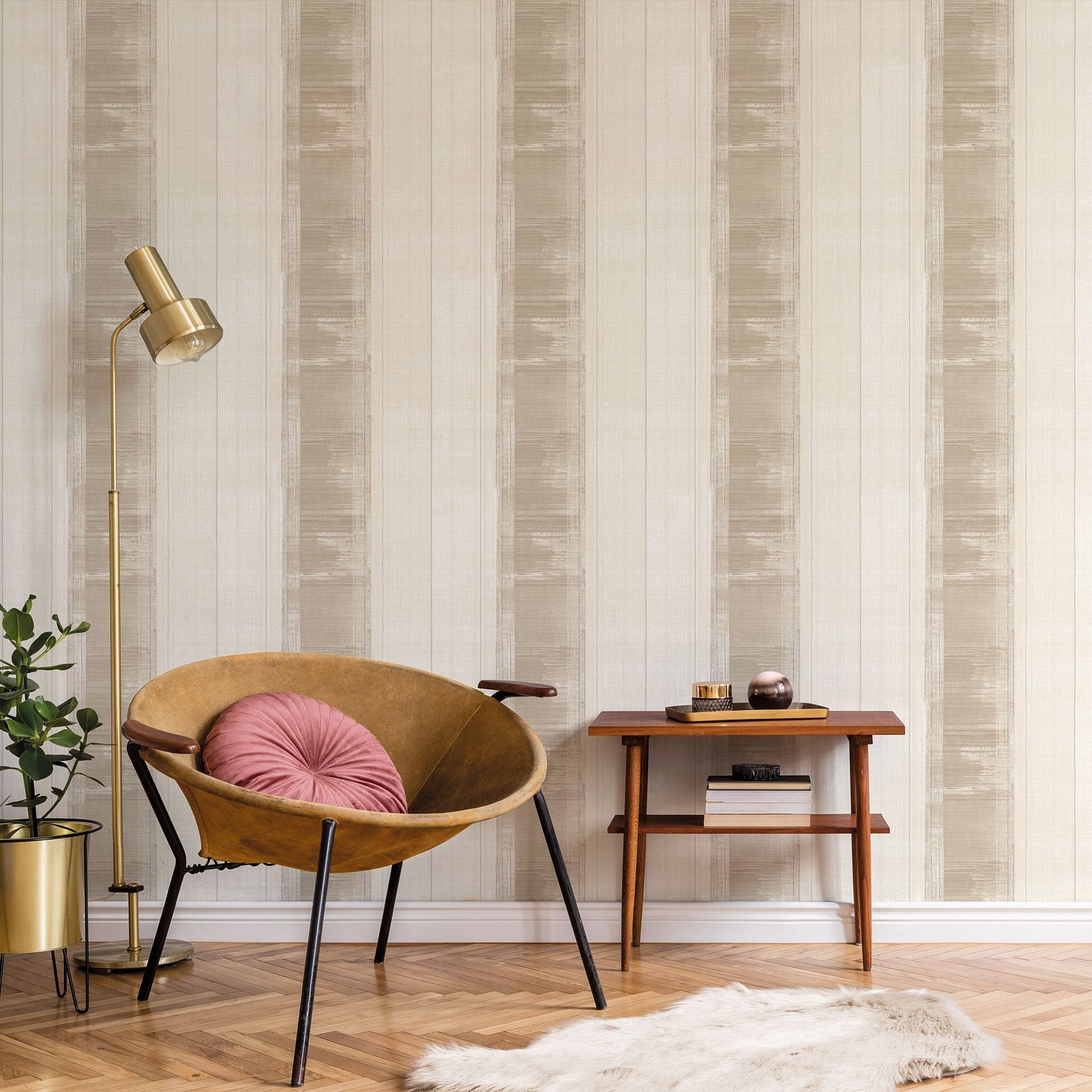 Sublime Stripe Taupe Wallpaper from the Atmosphere Collection by Galerie Wallcoverings