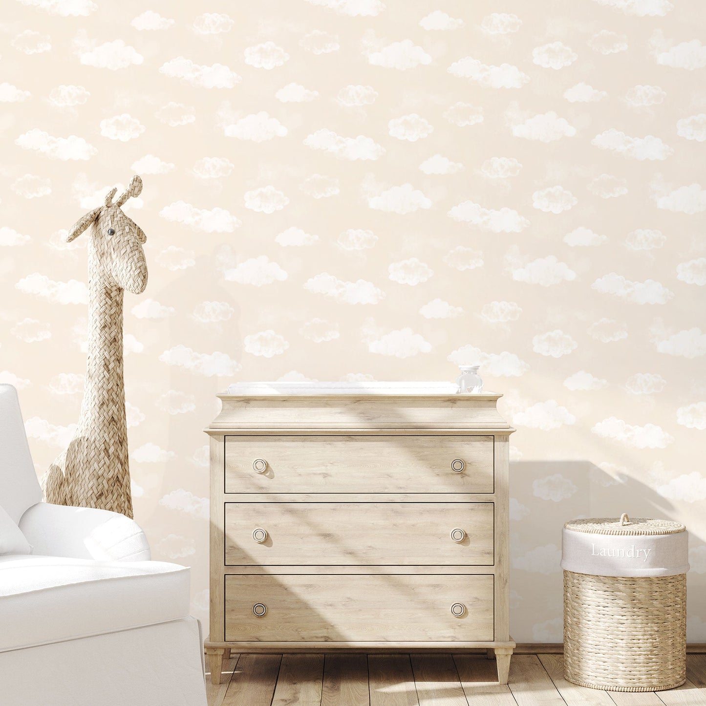 Cloud Beige Wallpaper from the Tiny Tots 2 Collection by Galerie Wallcoverings