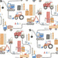Construction Red/Blue Wallpaper from the Tiny Tots 2 Collection by Galerie Wallcoverings