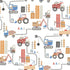 Construction Red/Blue Wallpaper from the Tiny Tots 2 Collection by Galerie Wallcoverings