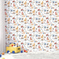 Construction Red/Blue Wallpaper from the Tiny Tots 2 Collection by Galerie Wallcoverings