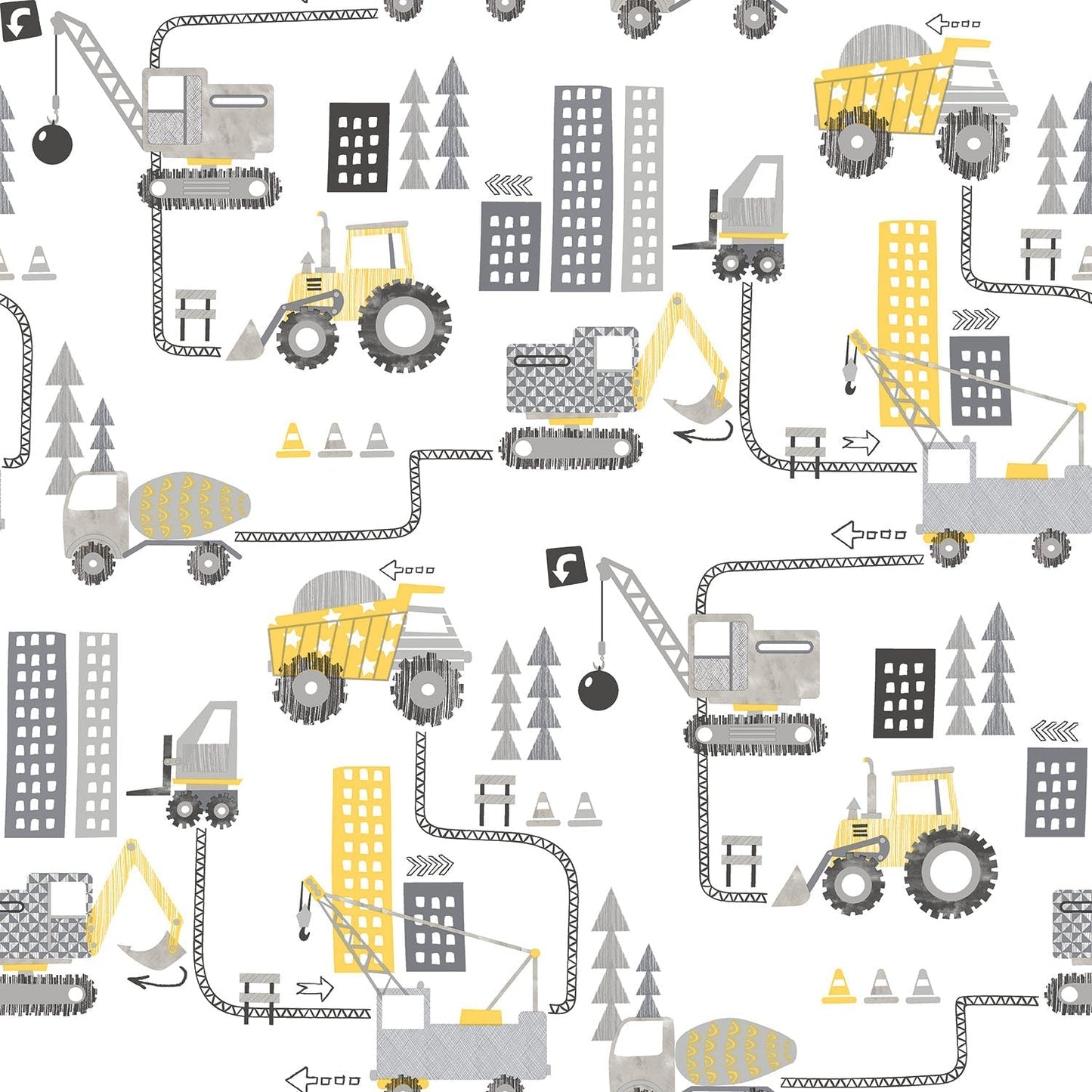 Construction Yellow Wallpaper from the Tiny Tots 2 Collection by Galerie Wallcoverings