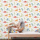 Dinosaurs Primary Wallpaper from the Tiny Tots 2 Collection by Galerie Wallcoverings